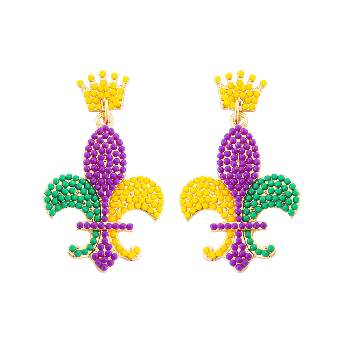 Wholesale Handmade Rice Ball Carnival  Mardi Gras Earrings