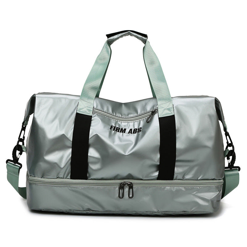 Wholesale of Large Capacity Pearlescent Fabric Fitness Bags with Wet and Dry Separation Nylon Travel Bags