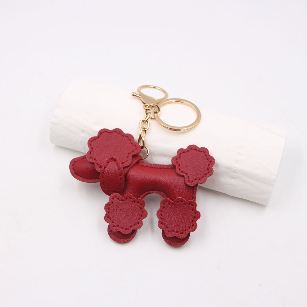 Wholesale White Faux Leather  Dog Keychain Pendant Car Key Accessory And Bag Charm Fashion Gift