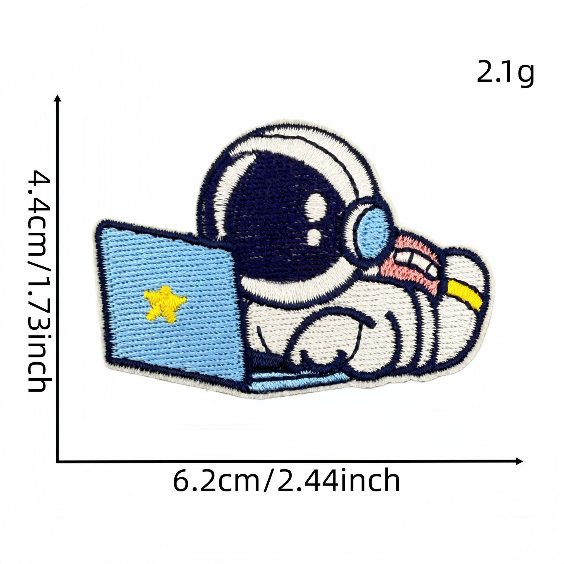 Wholesale Cute Cartoon Astronaut Embroidered Patches Space Series Self Adhesive Clothing Accessory DIY Decor Resale