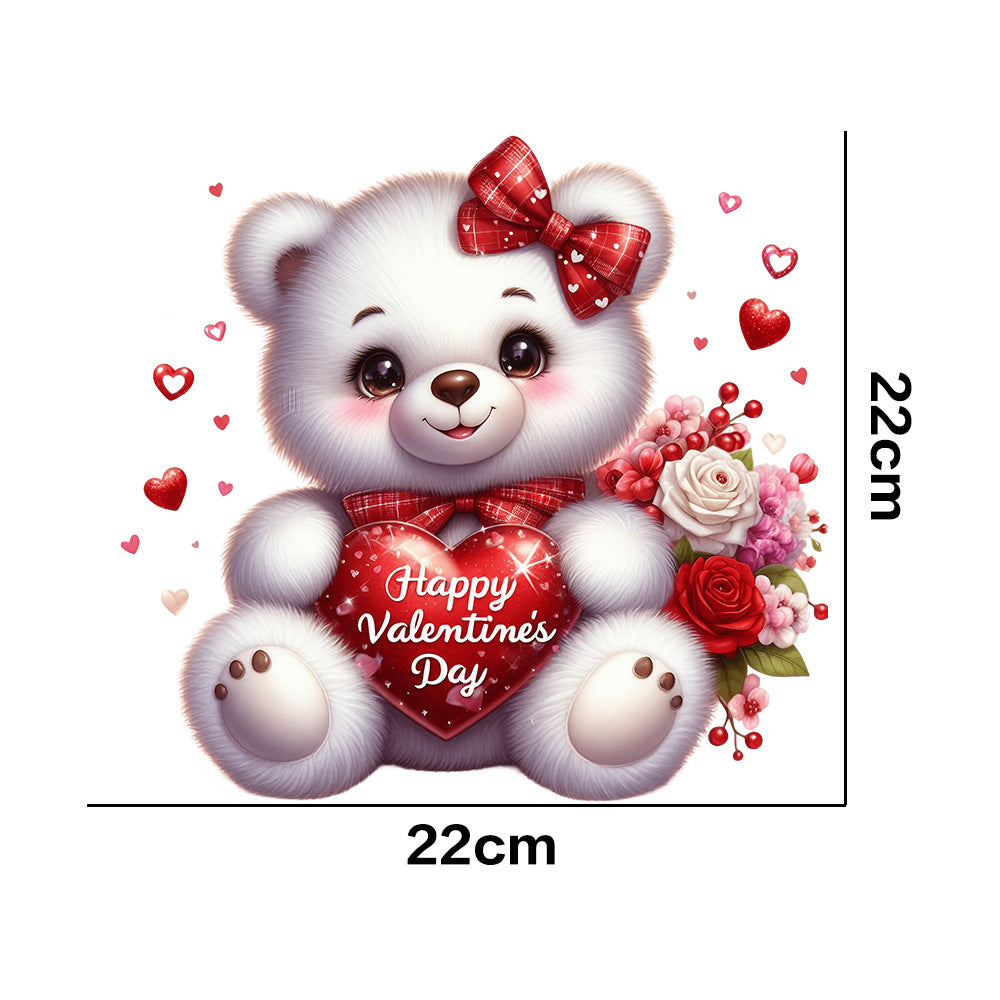 Wholesale 10pcs Valentine's Day Love Cute Bear UV DTF Ready to Press Transfers Wraps
