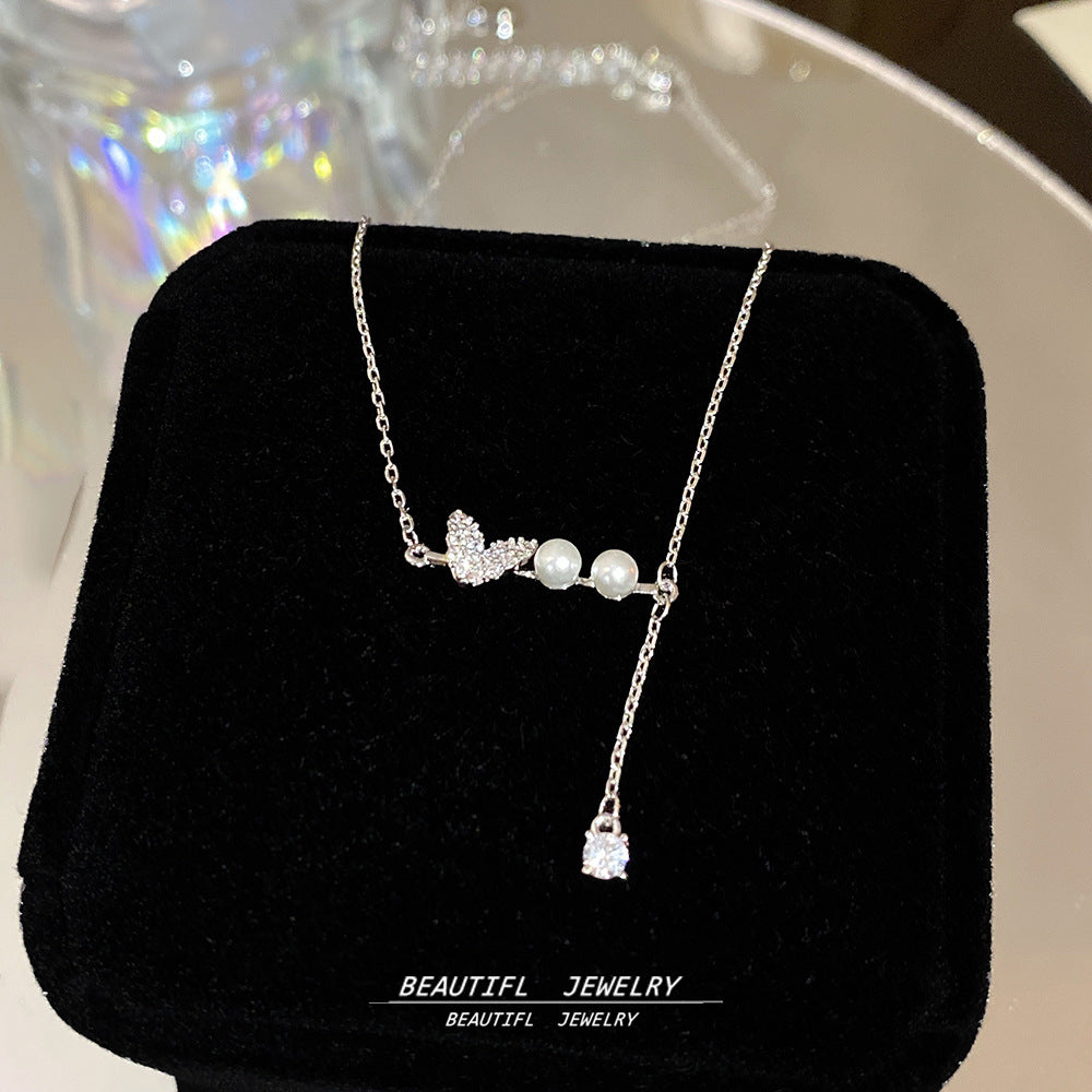 Wholesale Butterfly Pearl Tassel Necklace  Lightweight Luxury