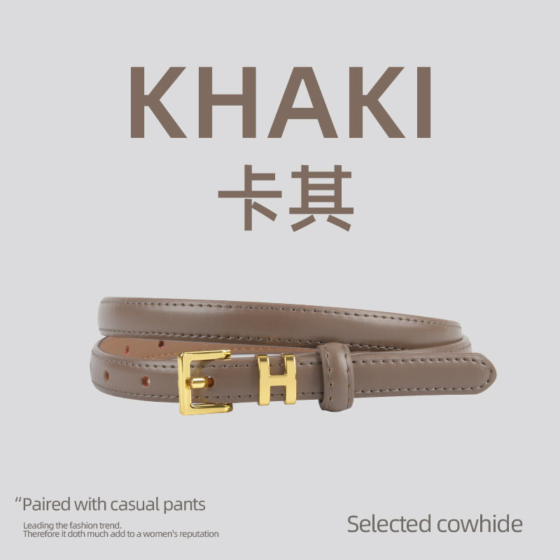 Wholesale Genuine Leather Thin Belt Cowhide Small Belt
