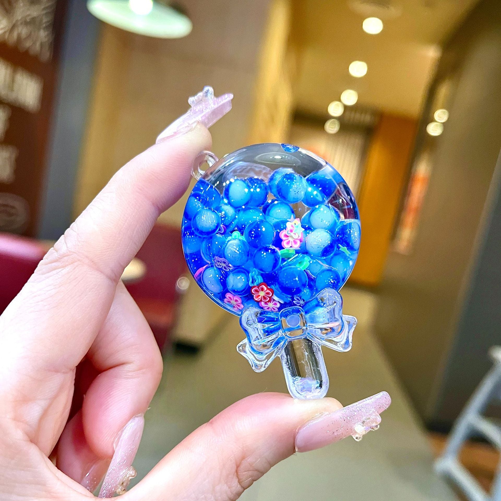 Wholesale Acrylic Cheese Stick Lava Bottle Keychain