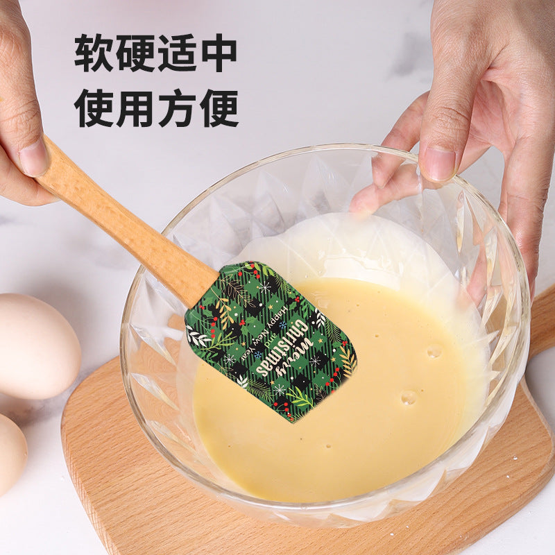 Wholesale Silicone Spatula Household Wooden Handle Butter Spatula
