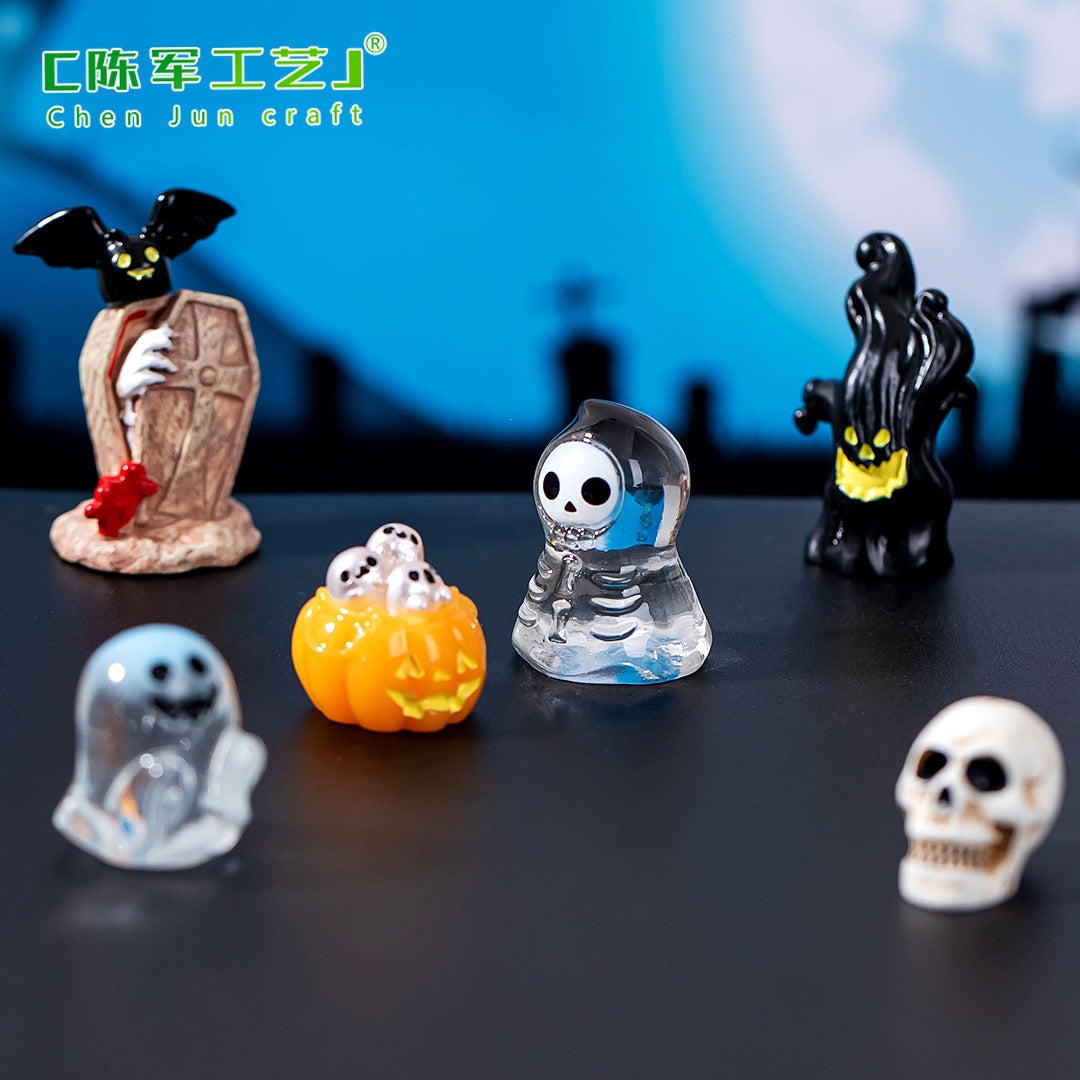 Wholesale Resin Cartoon  Ghost Pumpkin Crystal Ball Ornament - Decorative Accent for Party,  Gift,  Everyday Use
