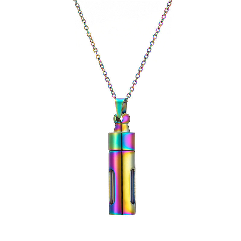 Wholesale Can open perfume bottle pendant stainless steel necklace
