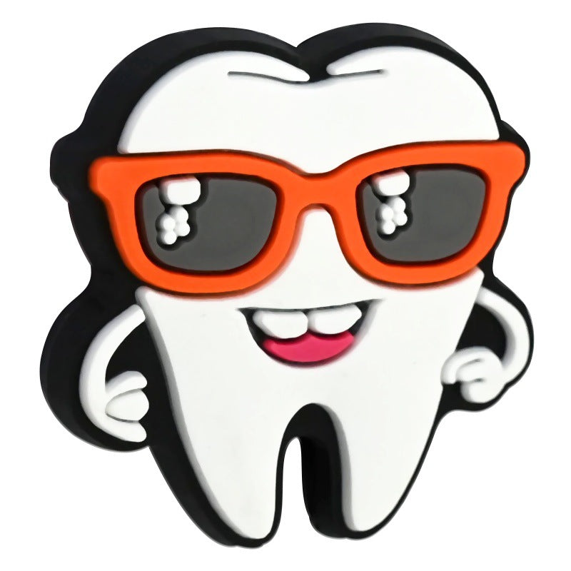 Wholesale   Random 100pcs/pack Cute Cartoon Tooth Series Beads Focal Beads