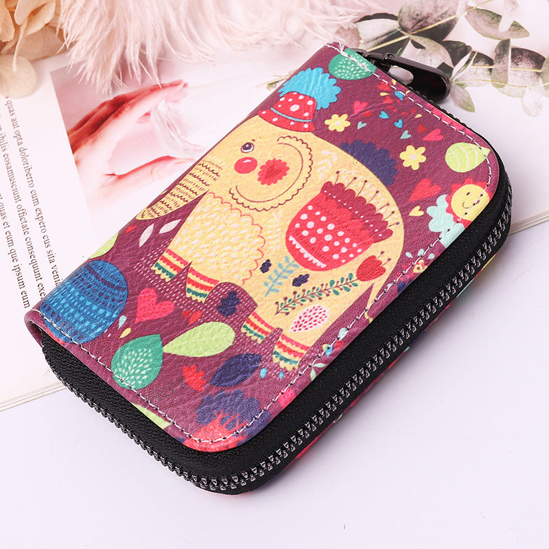Wholesale Cartoon Character Creative Printing Card Holder Large Capacity Card Holder Zipper Coin Purse