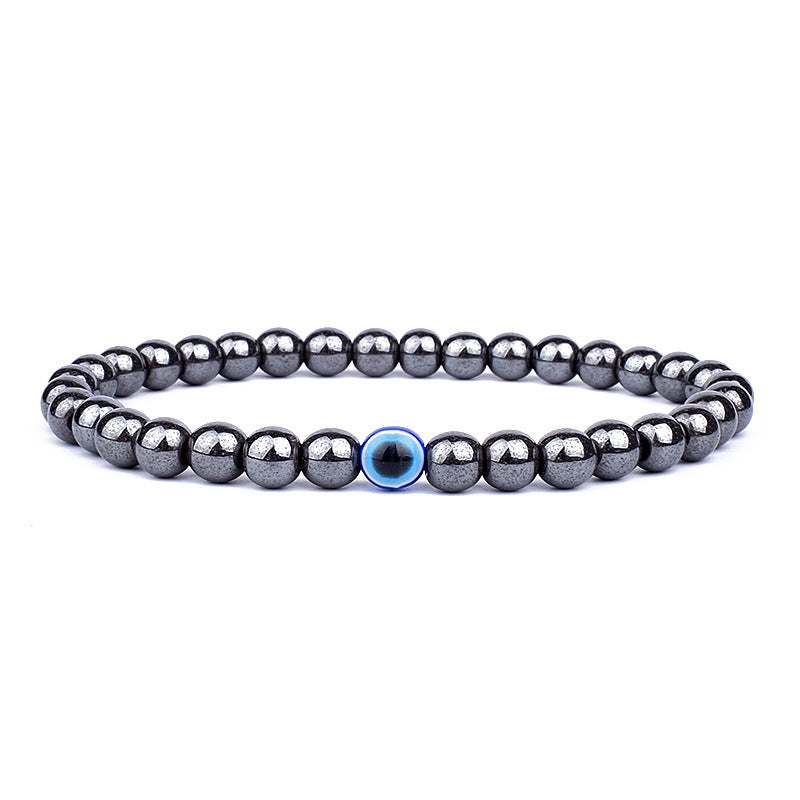 Wholesale 6Mm Natural Stone Evil Eye Stretch Bracelet Handmade Peacock Stone Jewelry Accessory Chic Fashion For Party And Gift Giving