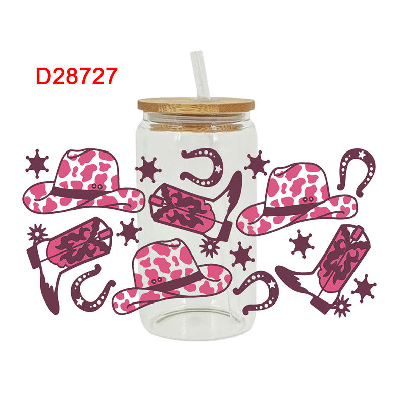 Wholesale Western Cowboy 16oz Cup UV DTF Wraps