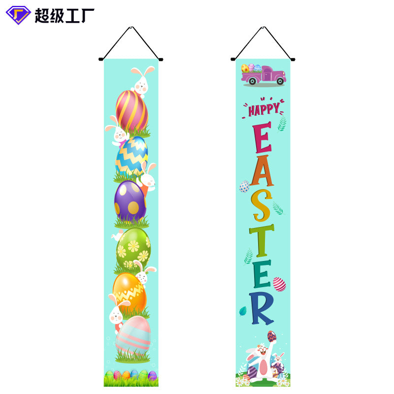 Wholesale Easter Party Decoration Egg Bunny Door Curtain