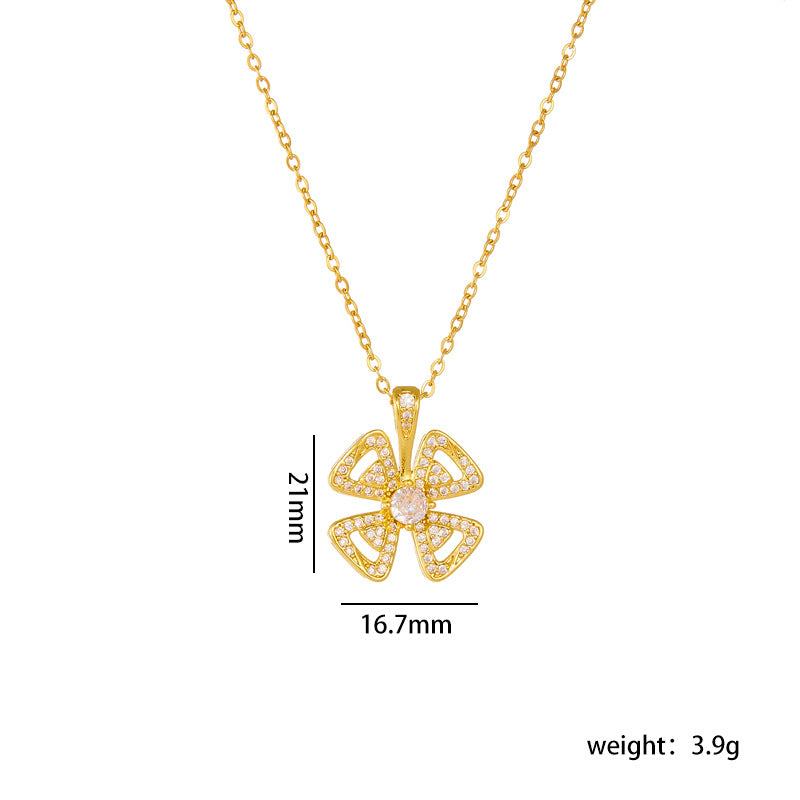 Wholesale women' s flower pendant niche design clavicle chain