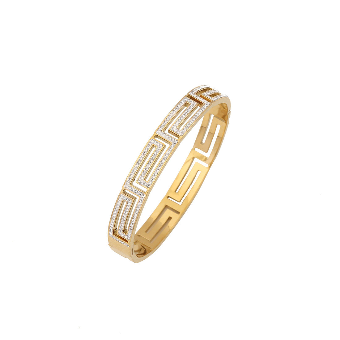 Wholesale full diamond snake bracelet zircon flower stainless steel jewelry