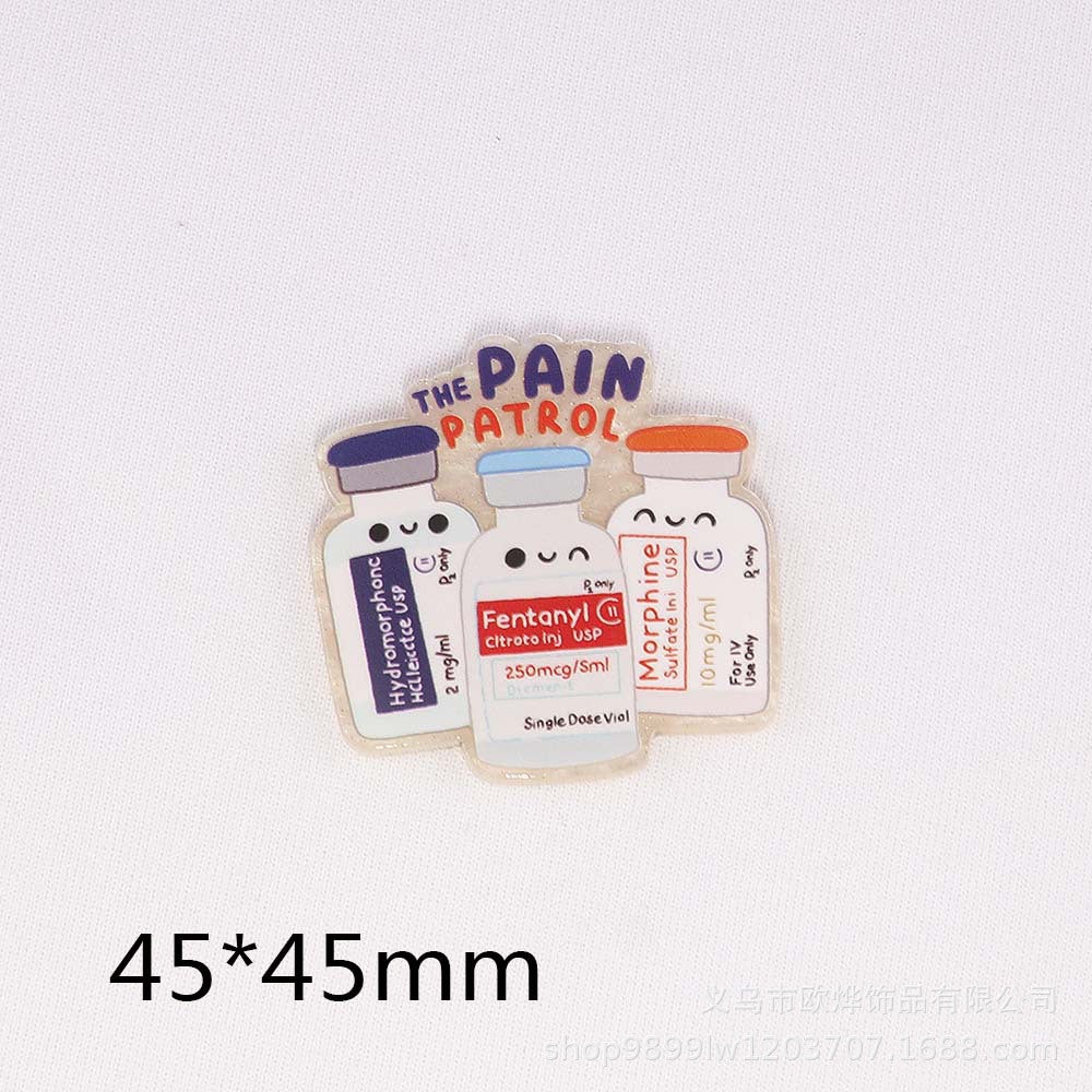 Wholesale 10PCS FlatBack Loose Powder Cartoon Bag Ornaments Acrylic Pins DIY Patch Accessories