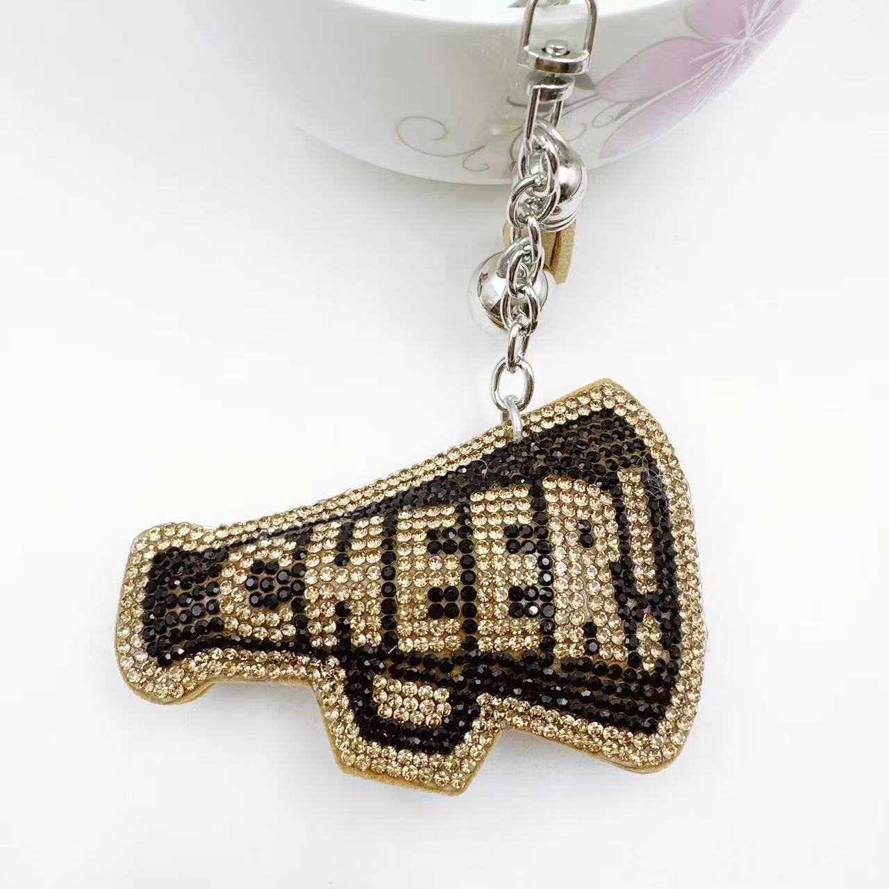 Wholesale  Velvet Hot Diamond Letter Cheer Keychain