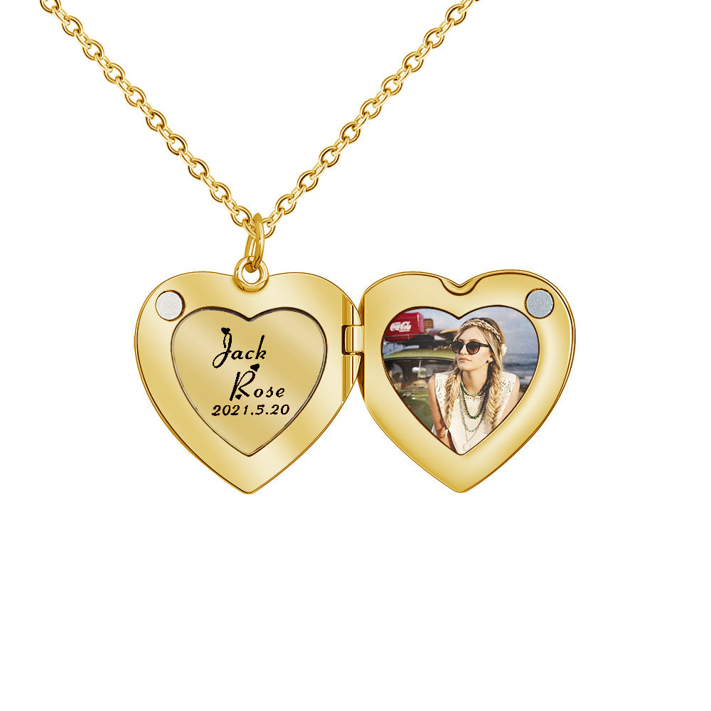 Wholesale Valentine' s Day engraved love necklace