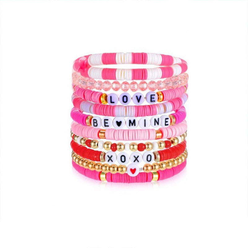 Wholesale St. Patrick's Day Easter Valentine's Day Shamrock Resin Beaded Bracelet