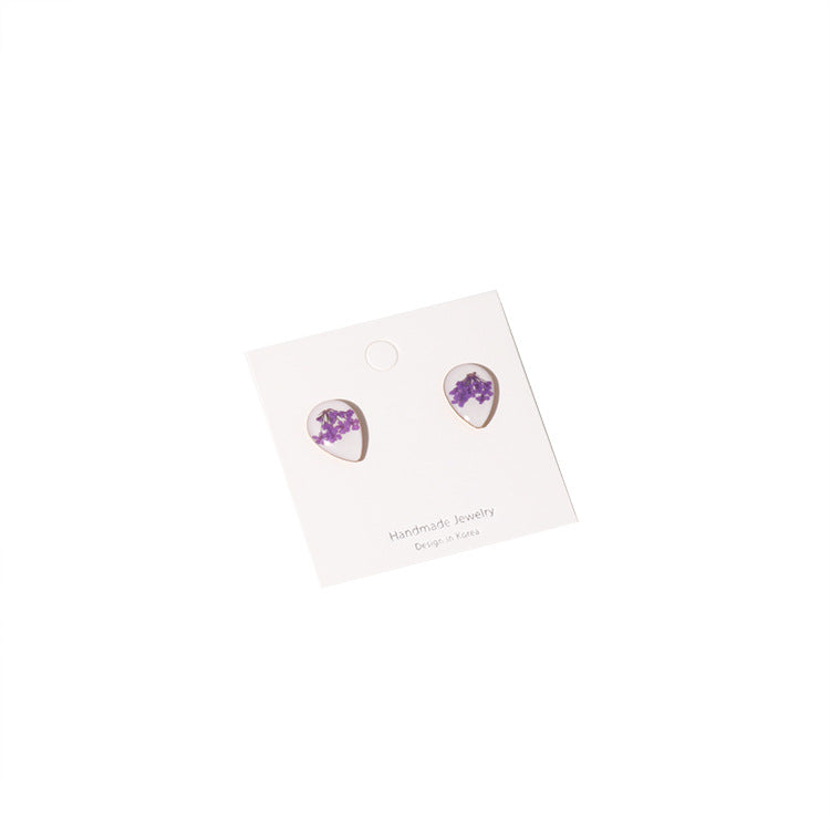 Wholesale 6pcs Stainless Steel Electroplated Gold Dried Flower Maillard Style Earrings