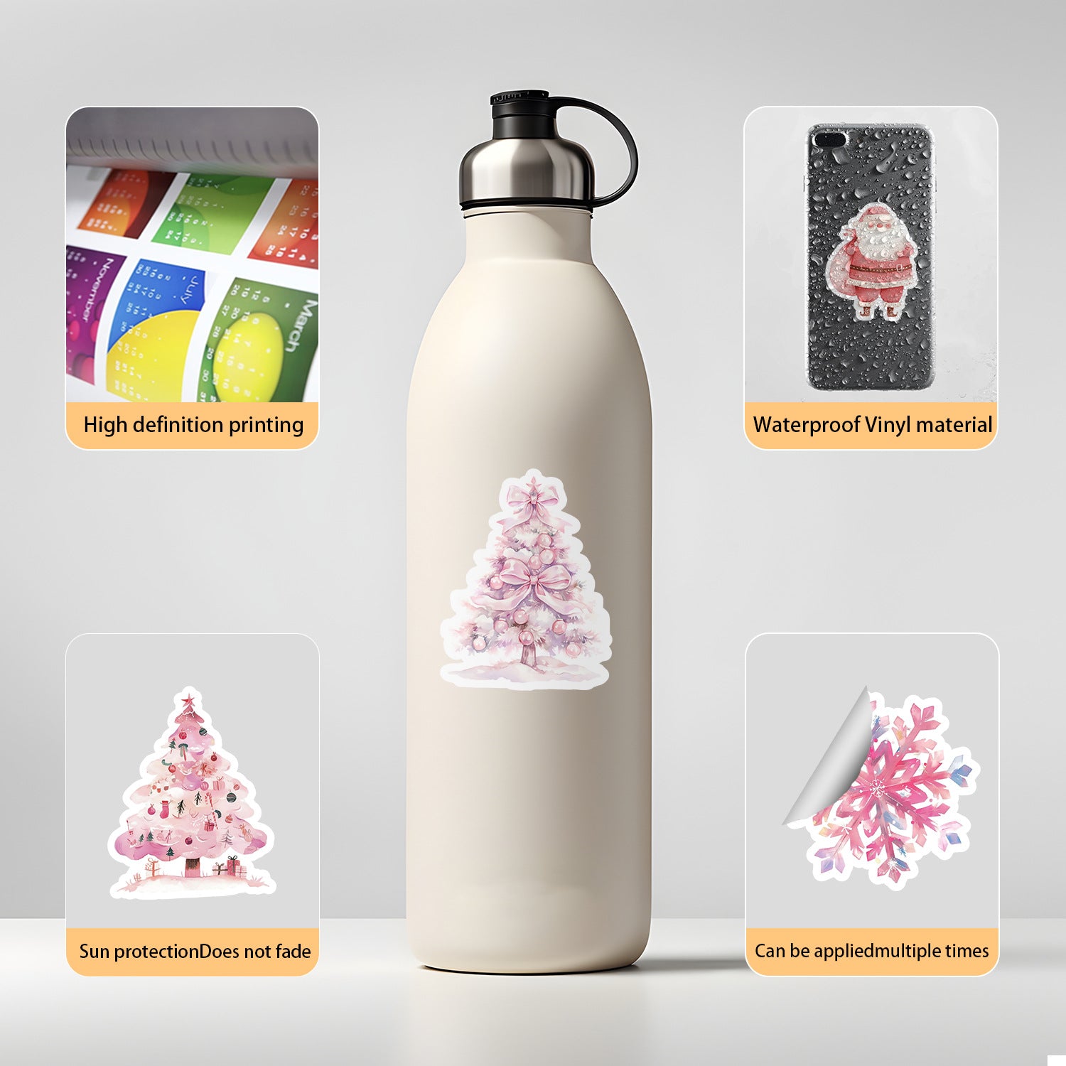 Wholesale 50pcs pink Christmas graffiti stickers