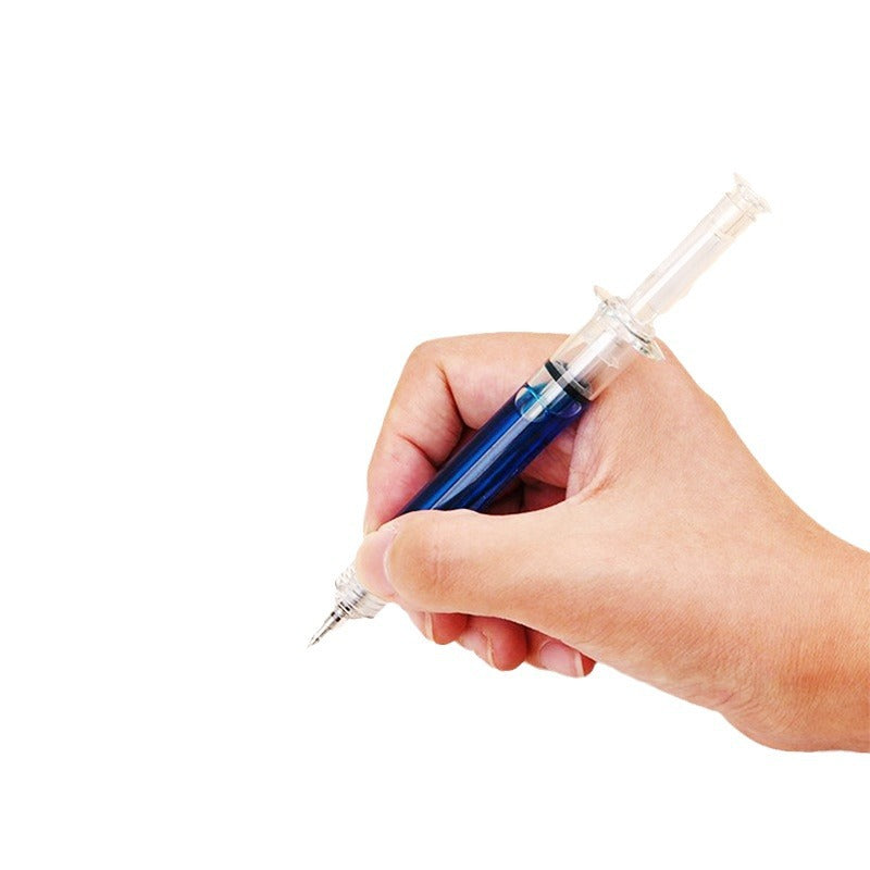 Wholesale Pens Syringe Shape Office Stationery Signature Pen Creative Syringe Type Ballpoint Pen