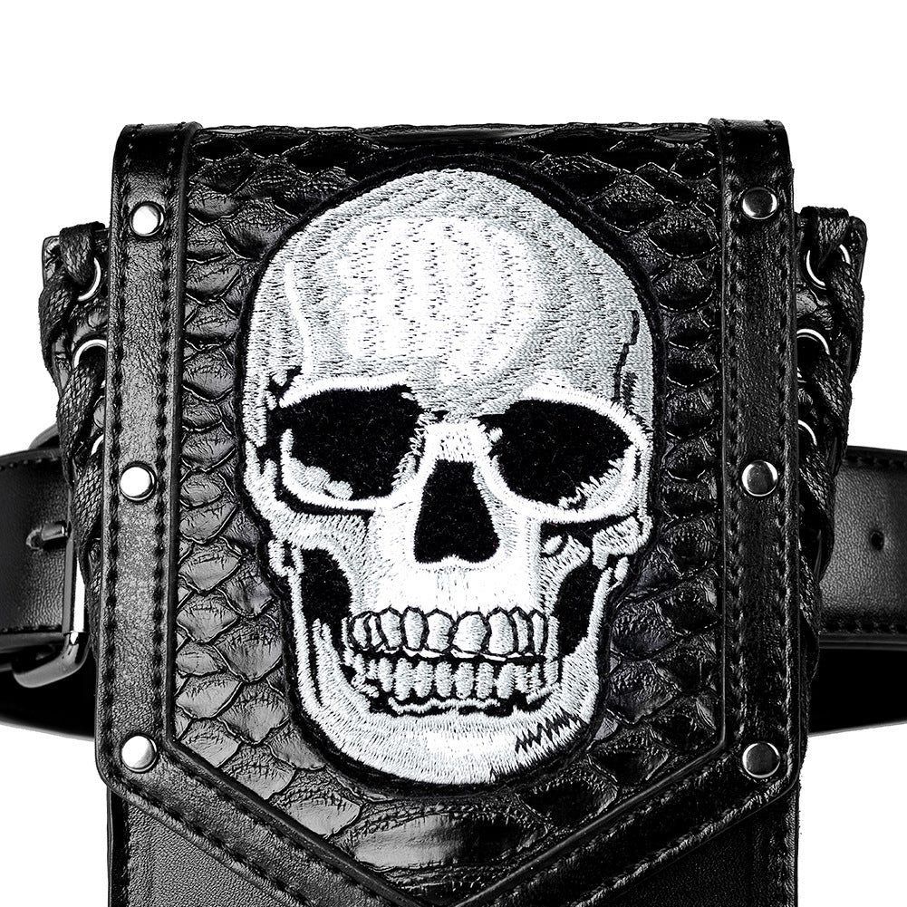 Wholesale PU Outdoor Skull Motorcycle Bag Phone Bag