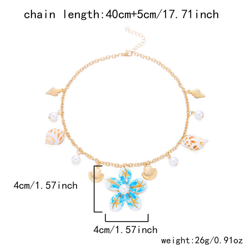 Wholesale Hand-woven shell flower necklace