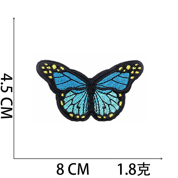 Wholesale Chic Iron On Sunflower Butterfly Embroidery Patches For Clothing DIY Decorative Accent Resale