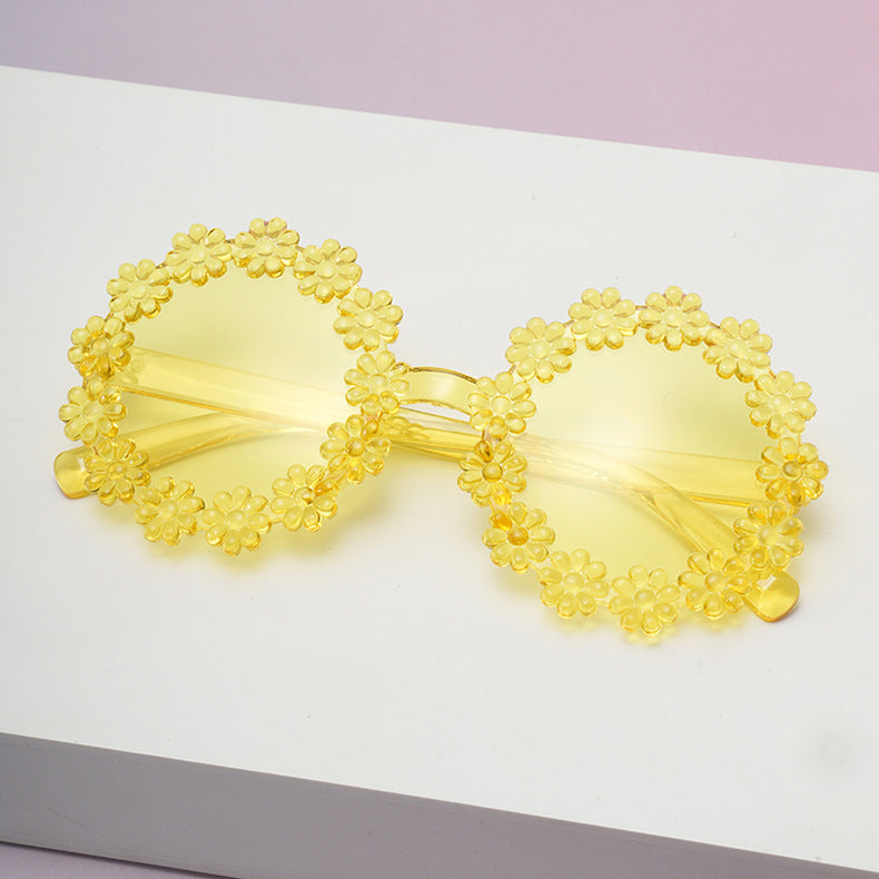 Wholesale daisy children's round petal cute UV protection sunglasses