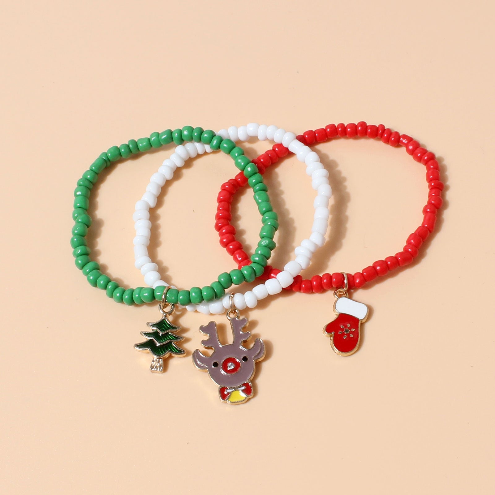Wholesale Christmas Rice Beads Beaded Ornament Bracelet