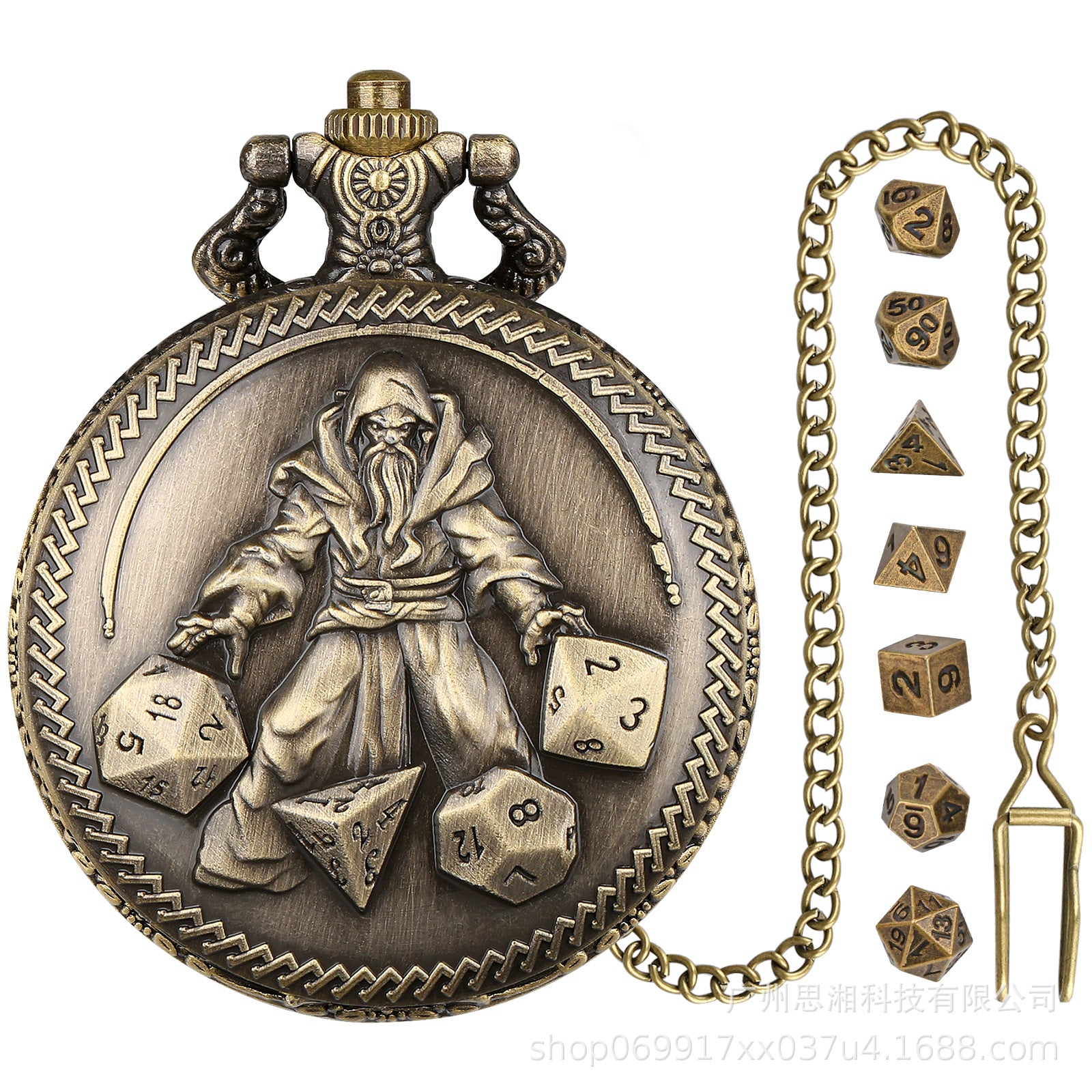 Wholesale Board game set dice character mage pocket watch OLY Exclusive