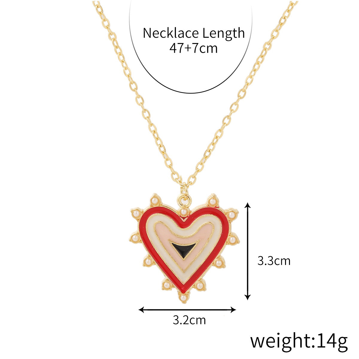 Wholesale Alloy Rainbow Heart Exquisite Design Necklaces