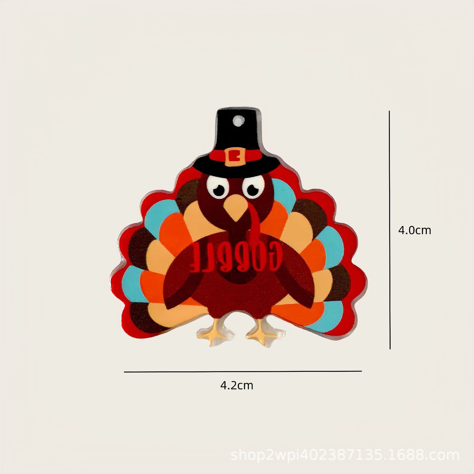 Wholesale 30pcs/pack Thanksgiving Turkey Acrylic Flatback Accessories DIY Crafts