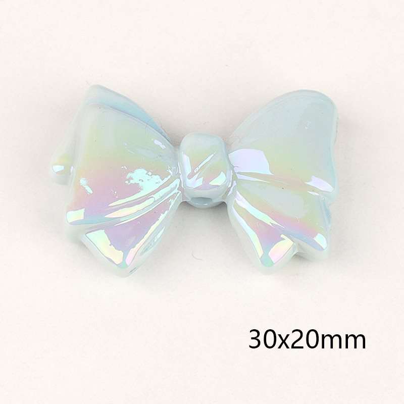 Wholesale 2PCS Acrylic Color Plated Double-sided Three-dimensional Bow Beads