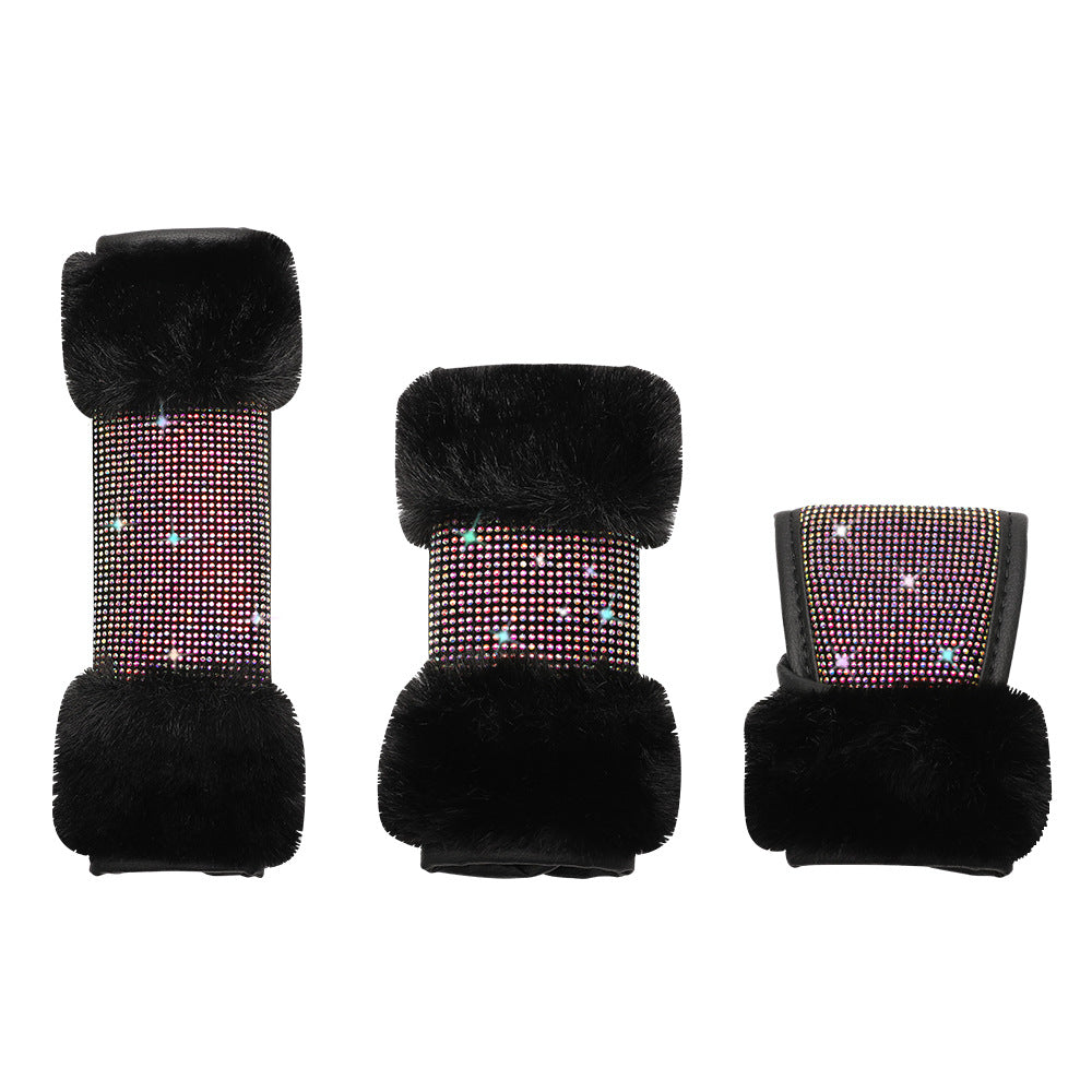 Wholesale Winter Plush Steering Wheel Cover with Diamonds