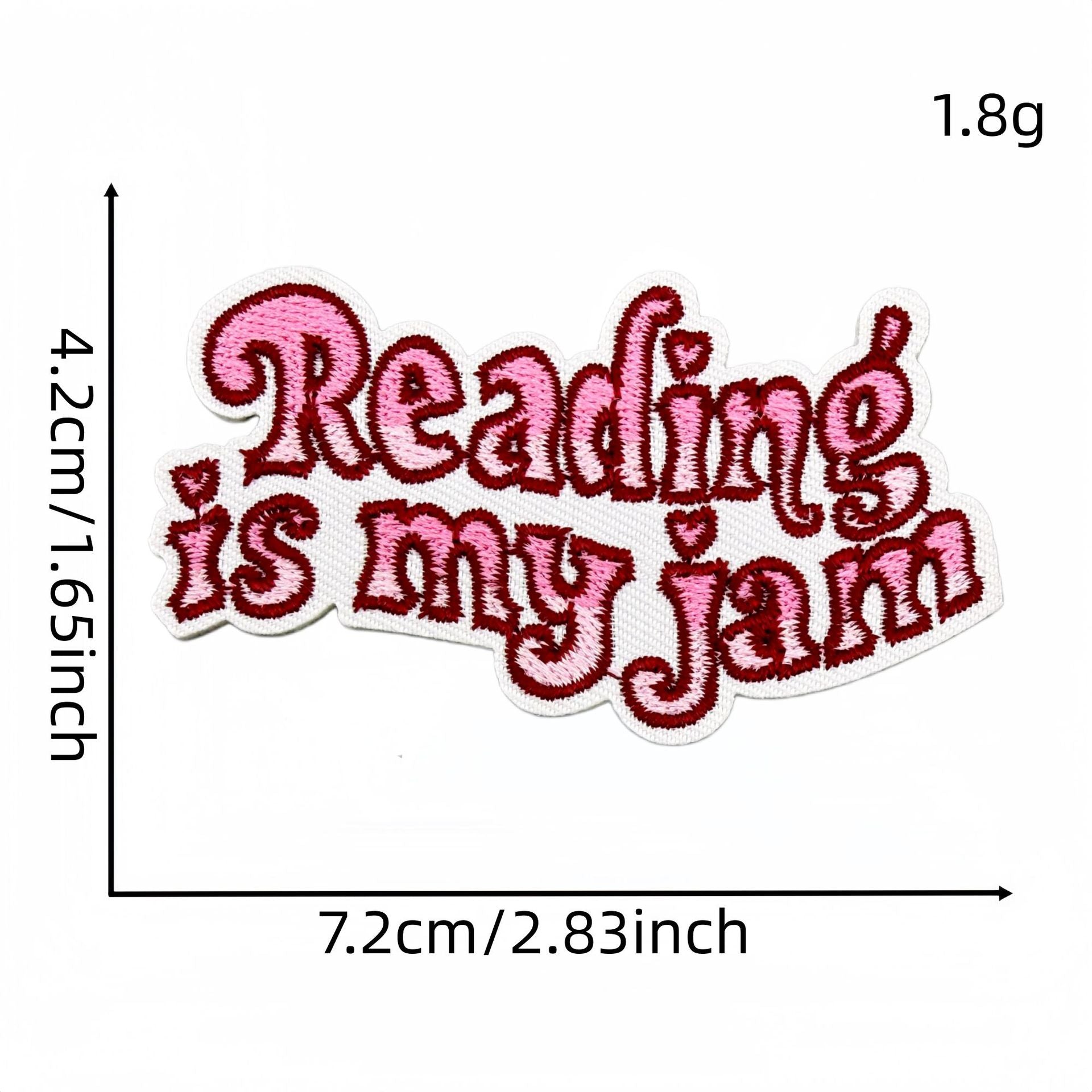 Wholesale Stylish Pink Reading Themed Iron On Embroidered Patches 23 Pack Decorative Accent For Bags Clothes