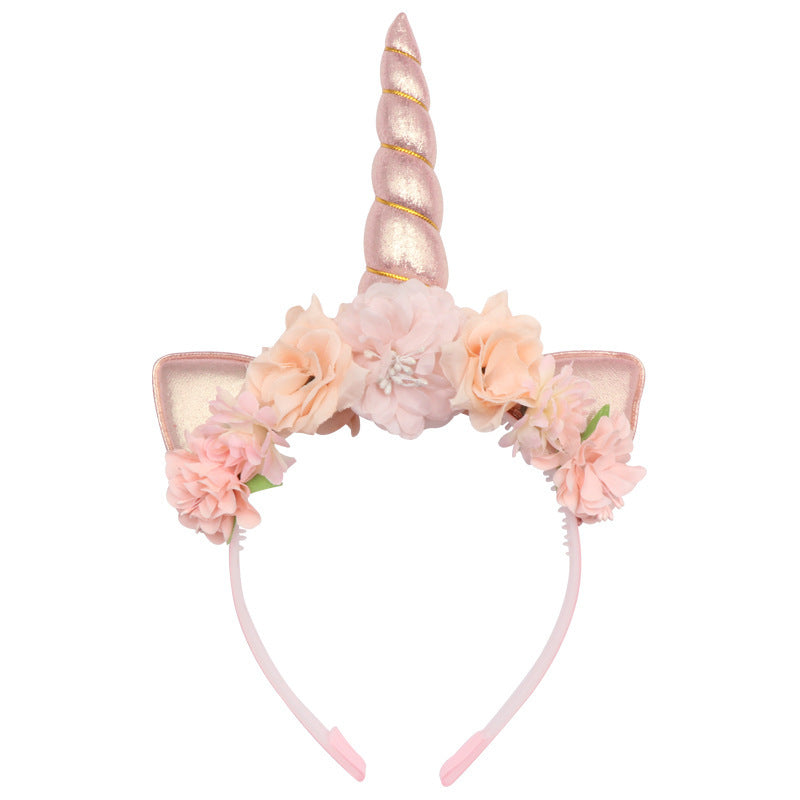Wholesale Party Dance Unicorn Cat Ear Simulation Flower Headband
