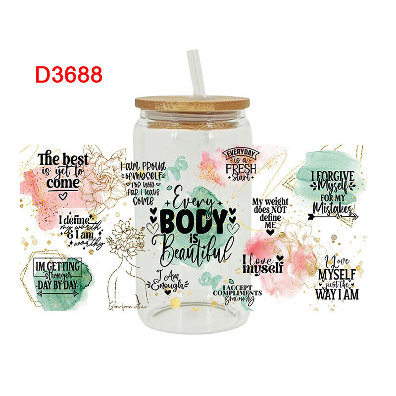 Wholesale Colorful Phrases Mother's Day Series 16oz Cup UV DTF Wraps