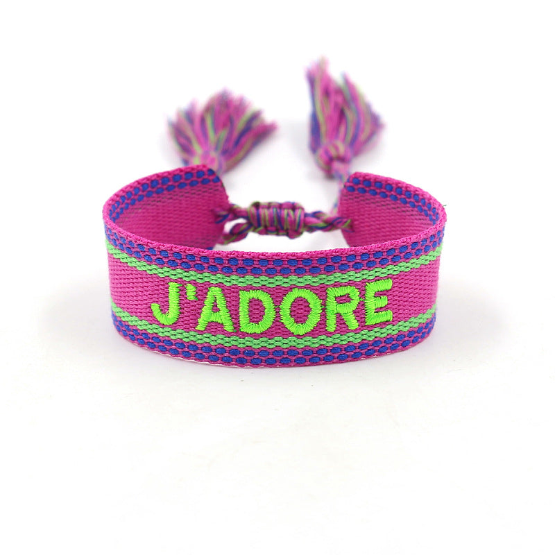 Wholesale Simple Hand Woven Tassel Polyester Bracelet