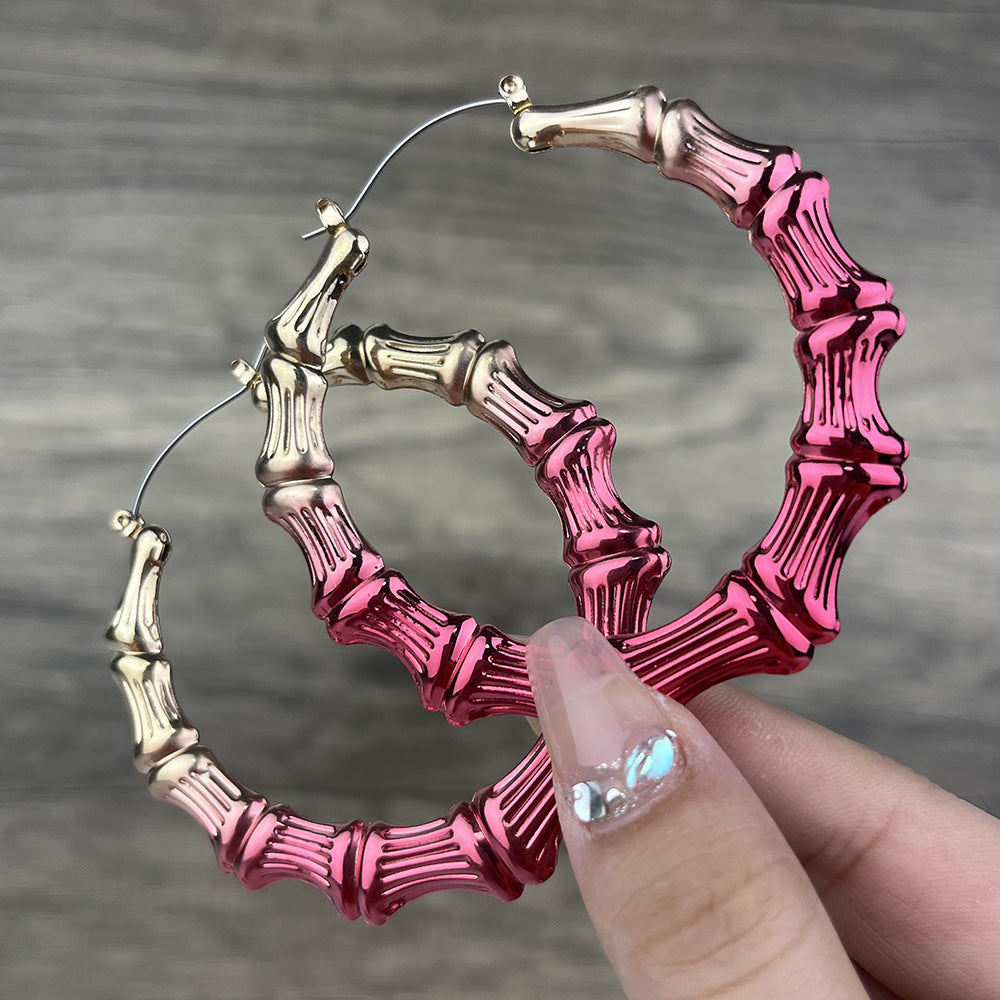 Wholesale Valentine' s Day gradient heart-shaped circle earrings