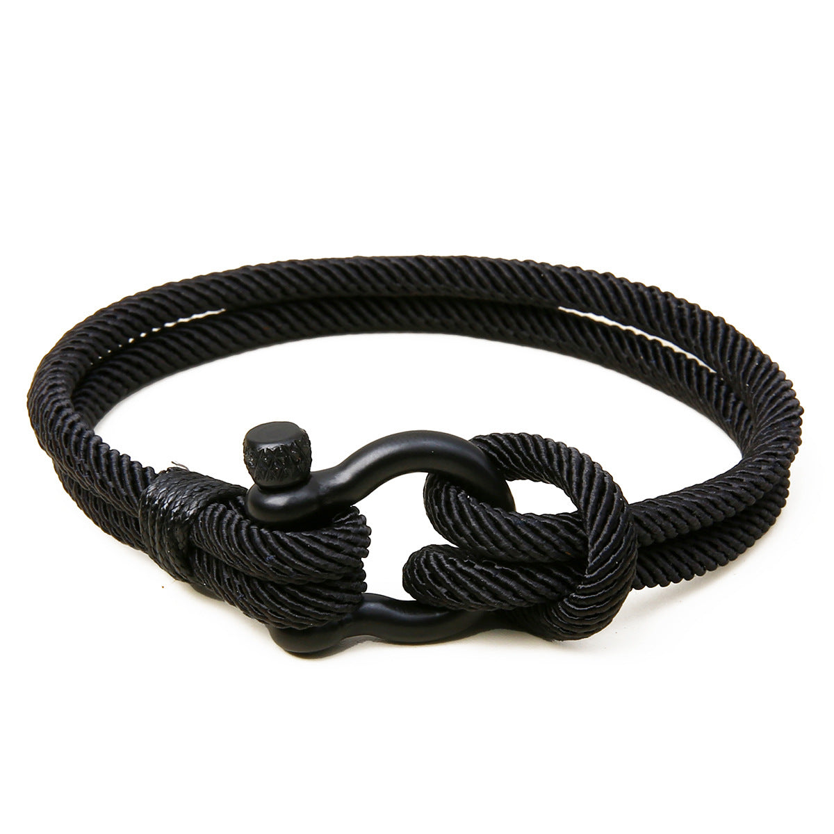 Wholesale Braided Stainless Steel Horseshoe Buckle Men's Bracelet
