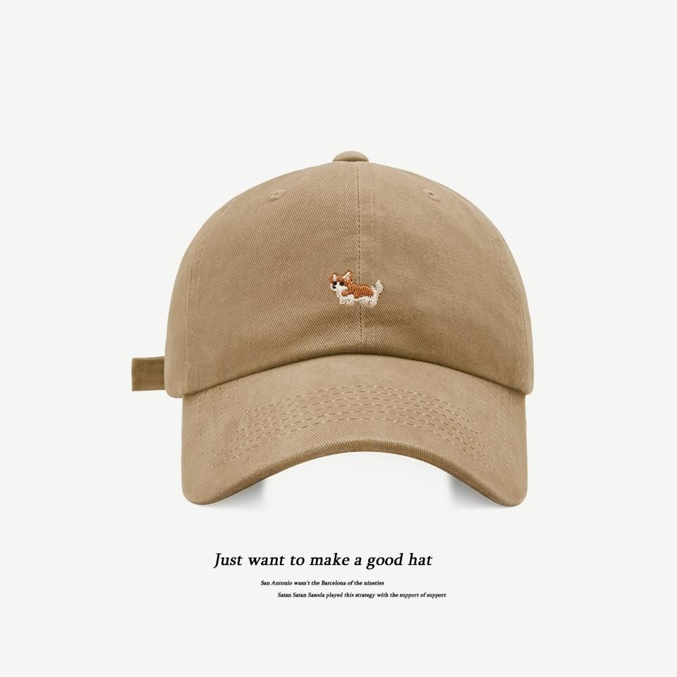 Wholesale Cartoon Corgi Embroidery Soft Top Baseball Cap