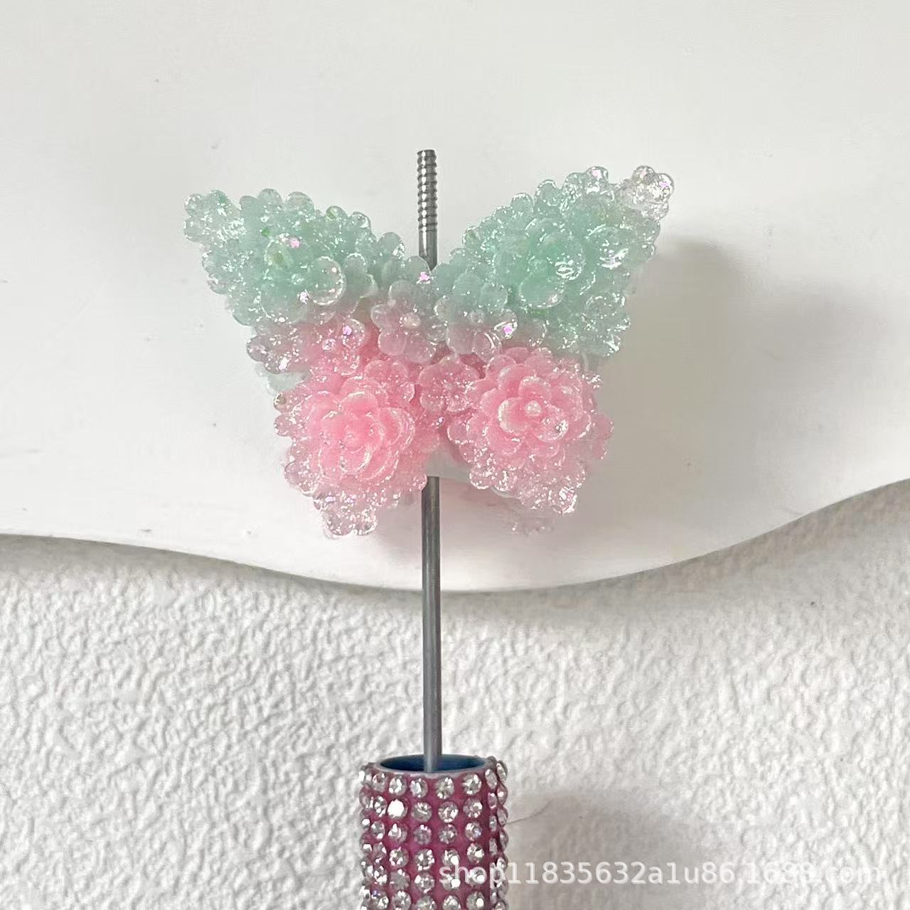 Wholesale 10pcs colored butterfly sugar beads