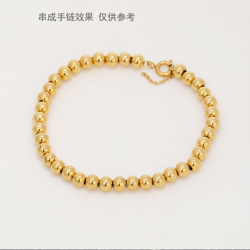 Wholesale 100PCS/PACK 18k Gold Through Hole Handmade Beads 3-8mm