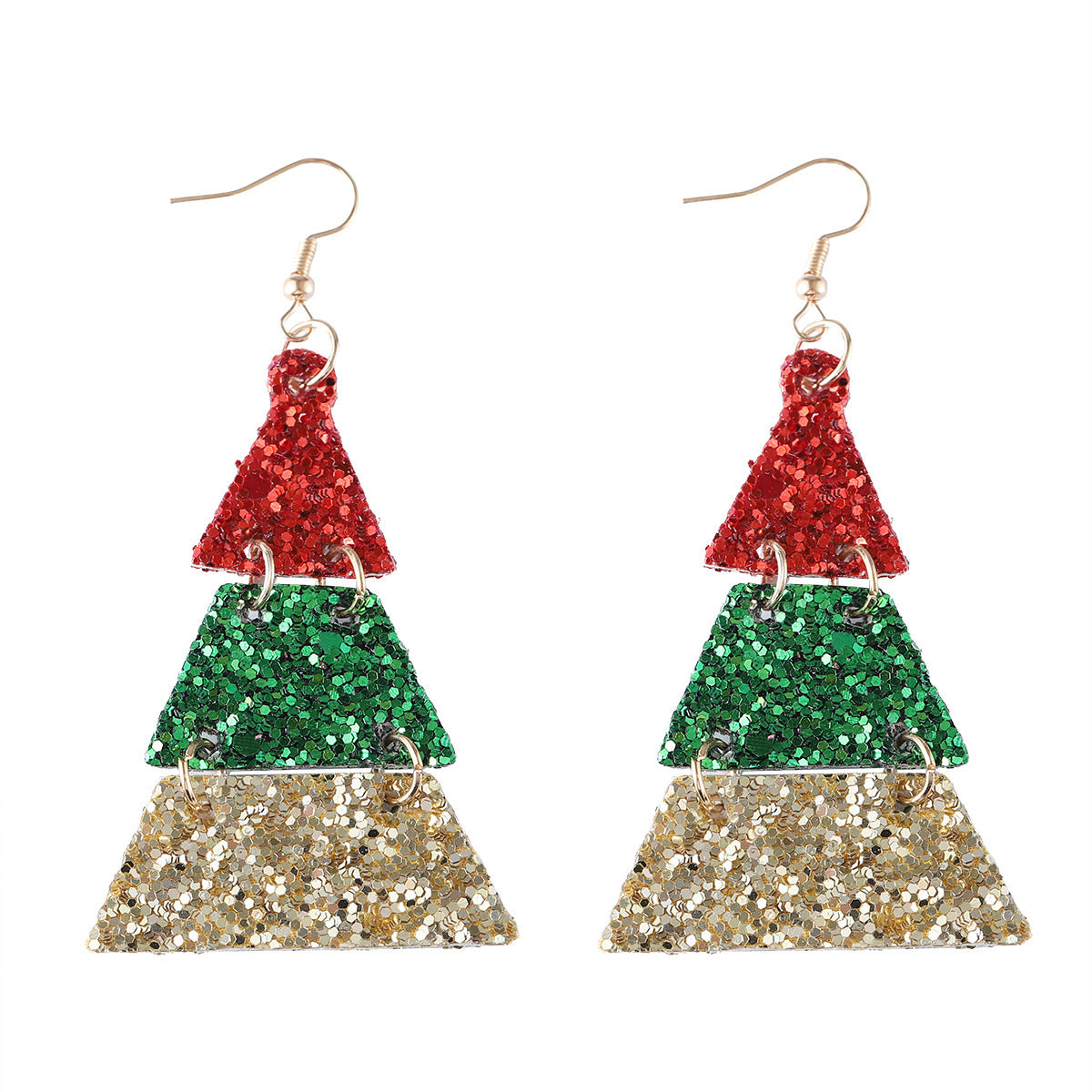 Wholesale Christmas sequined leather Christmas earrings