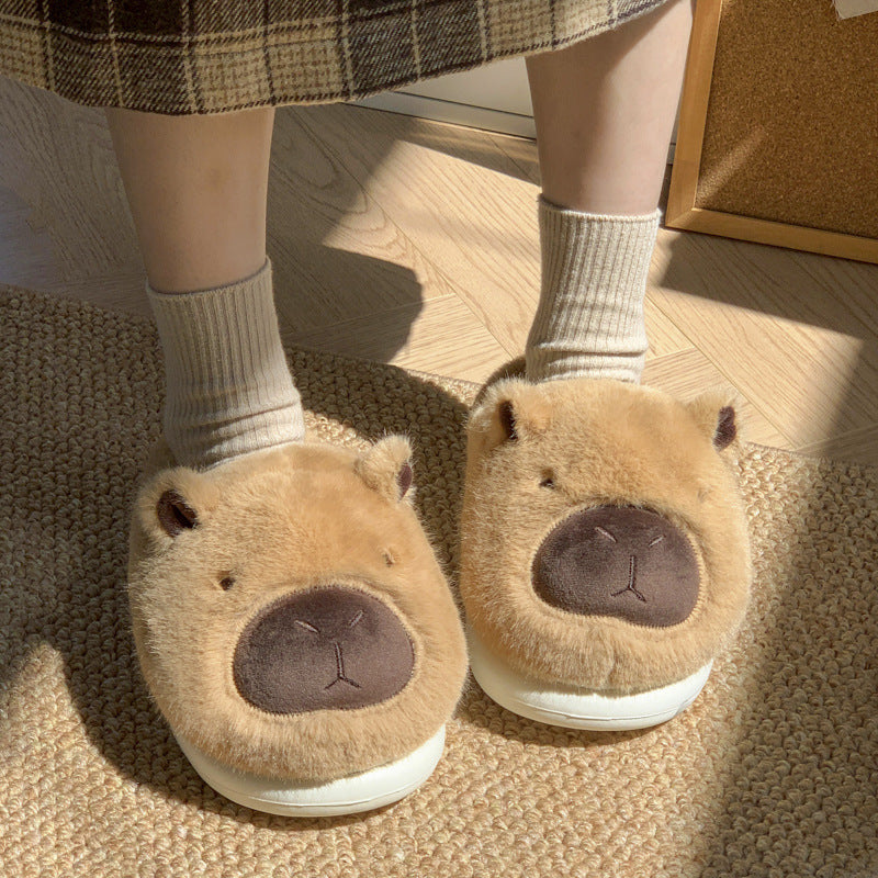 Wholesale Winter Indoor Home Thick Bottom Anti slip Warm Cute Hairy Cotton Winter Slippers