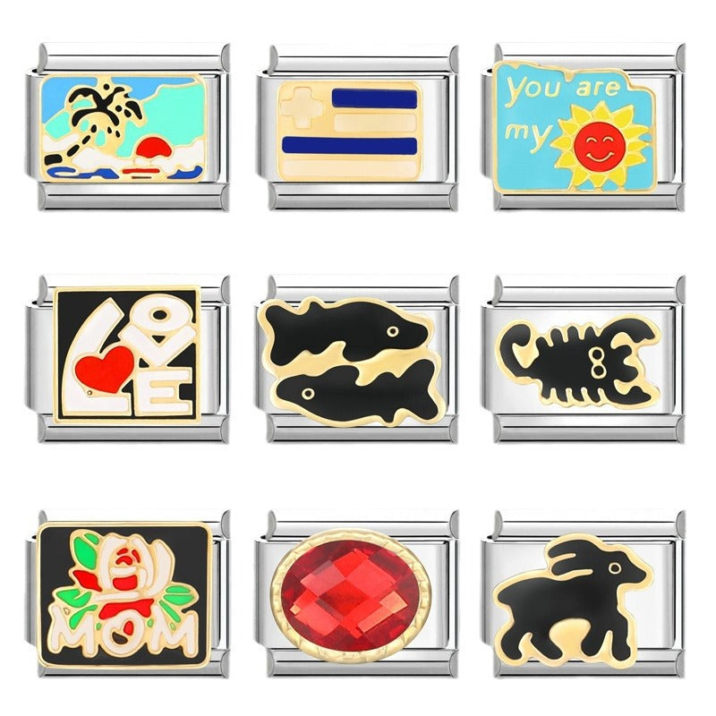 Wholesale Italian Charm Bracelet 9mm DIY Splicing Removable Stainless Steel Composable Bracelet