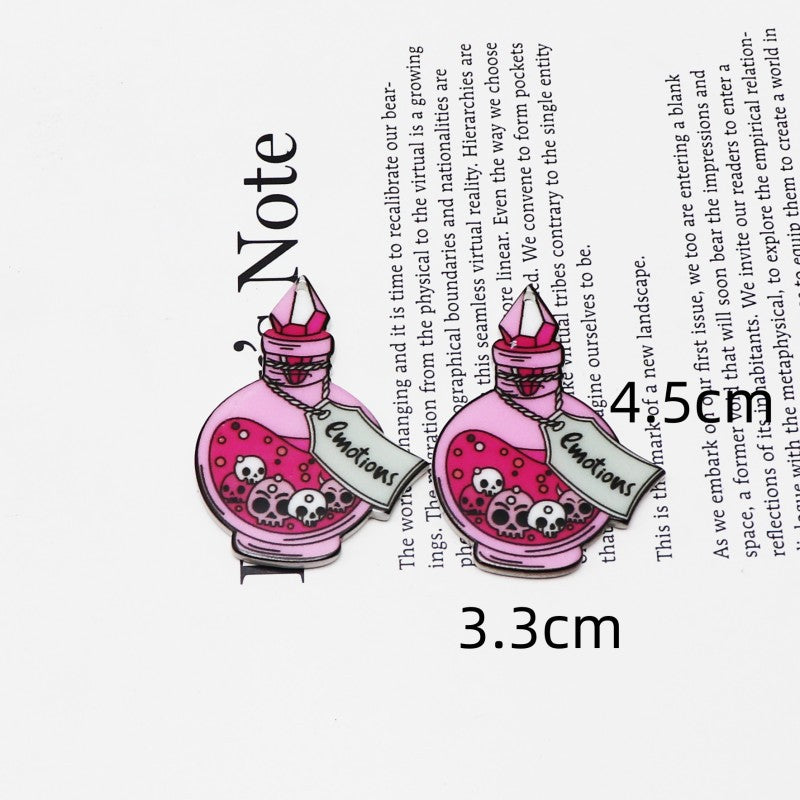 Wholesale 10pcs Magic Purple Printing Diy Magic Potion Bottle Pendant Accessories