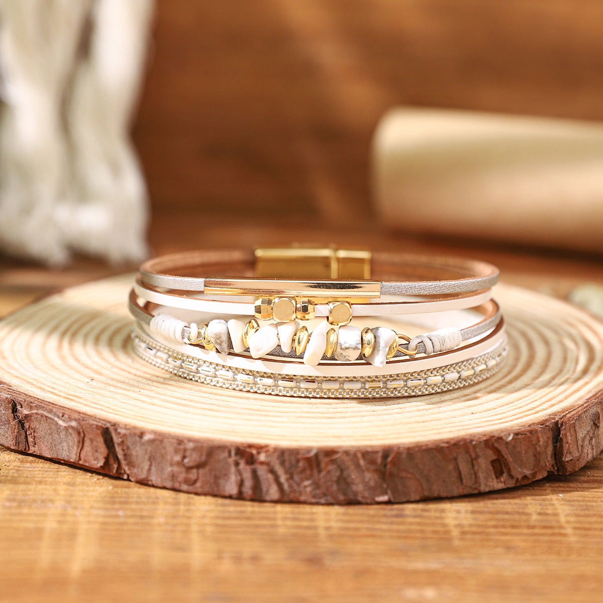 Wholesale Bohemian magnetic buckle Layered Bracelet Set