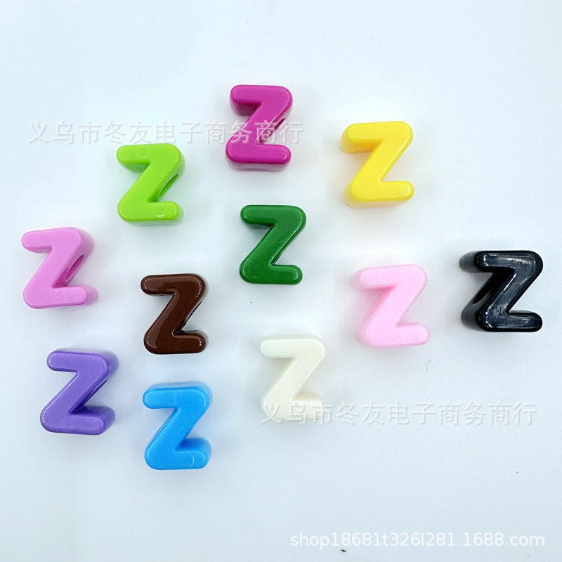Wholesale  20pcs/pack   Acrylic large-hole letter Letter Beads